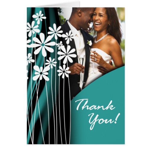 Buy evite announcements - Flower Garden Thank You (dark teal) Cards