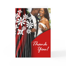 Flower Garden Thank You (red) card