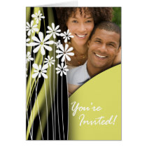 Flower Garden Wedding Photo Invitation (maize) cards