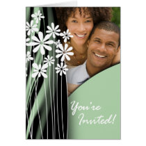 Flower Garden Wedding Photo Invitation (willow) cards