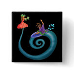 Flower Girl and Surfer Boy Button