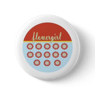 Flower Girl Pinback Button