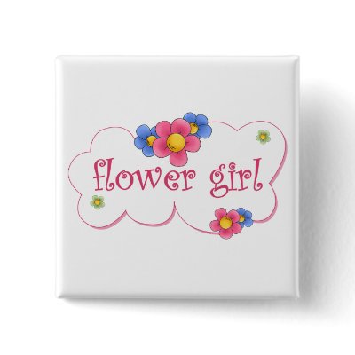Flower Girl Pinback Button