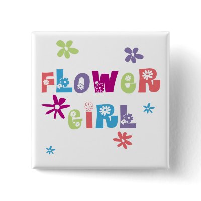 Flower Girl Pinback Button