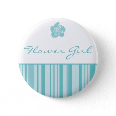 Flower Girl Button-Modern Stripes (Blue)