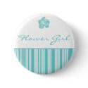Flower Girl Button-Modern Stripes (Blue)