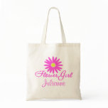 Flower Girl Daisy/ Pink Tote Bags