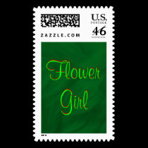 Flower Girl Green Beauty Postage stamps