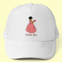 Flower Girl in Coral hats
