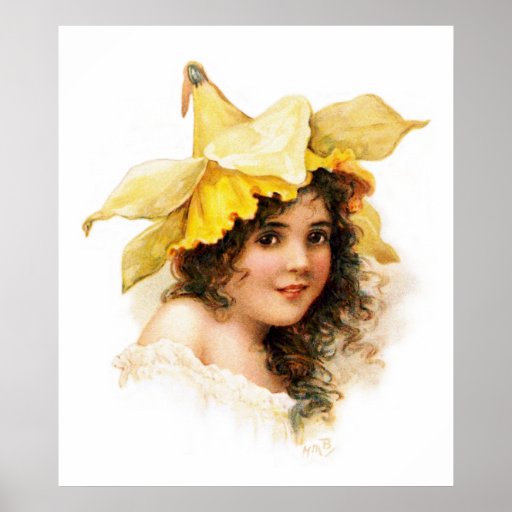 Flower Girl in Yellow Print