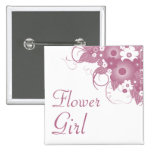 Flower Girl Mauve Bouquet Button