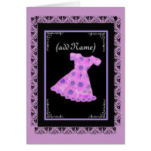Flower Girl PINK Flowered Dress Card