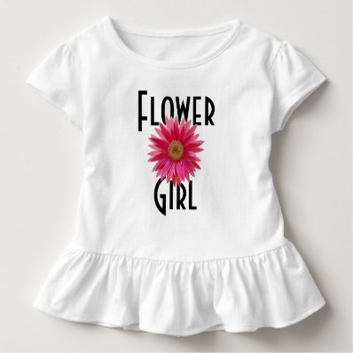 Flower Girl Pink Gerbera Daisy Wedding T-shirt