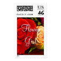 Flower Girl Red Yellow Rose postage