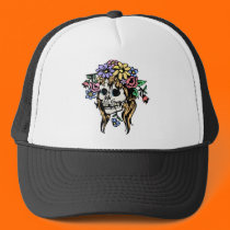 flower girl skull hats