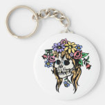 flower girl skull key chains