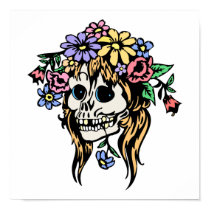 flower girl skull posters