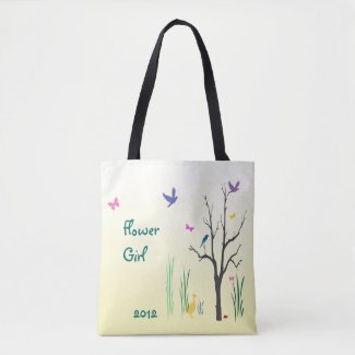 Flower Girl Springtime Wedding Tote Bag