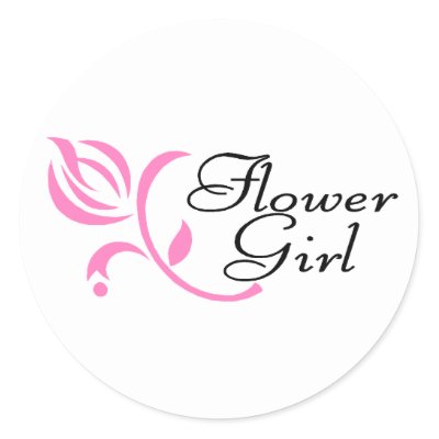 Flower Girl Round Sticker