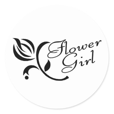 Flower Girl Round Sticker