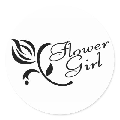 Flower Girl Round Sticker