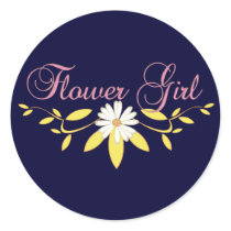 Flower Girl Round Sticker
