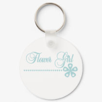 Flower Girl Teal Elegance keychains