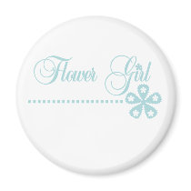 Flower Girl Teal Elegance magnets
