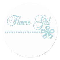 Flower Girl Teal Elegance stickers