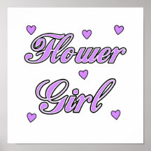 Flower Girl Wedding Hearts Print