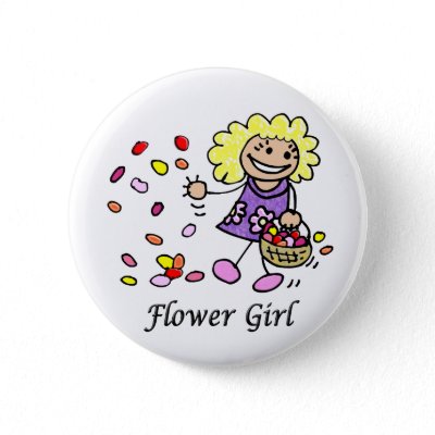 Flower Girl Wedding ID Button