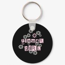 Flower Girl White on Black keychains by weddingsareus Flower Girl White on Black keychains