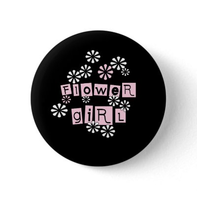 Flower Girl White on Black Pins