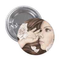 Flower Girl White Rose Button buttons