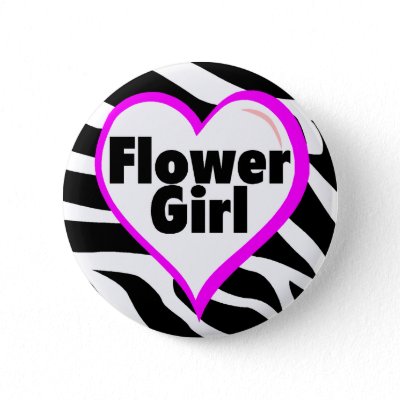 Flower Girl (Zebra Print) Pinback Buttons