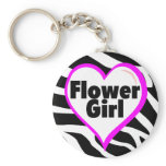 Flower Girl (Zebra Print) Keychain