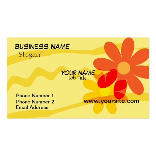 Flower/Girly Business Card Template (front side)