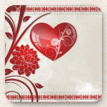 Flower Heart Beverage Coasters
