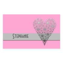 Flower Heart elegant Custom name stickers stickers