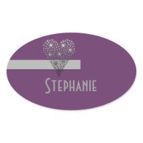 Flower Heart elegant Custom name stickers stickers
