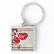 Flower Heart Key Chain