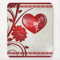 Flower Heart Mousepads