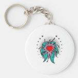 flower heart tattoo design keychain