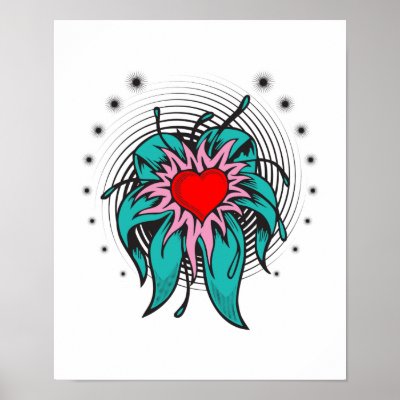 hearts tattoo designs. flower heart tattoo design