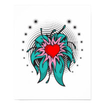 flower heart tattoo design posters