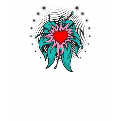 flower heart tattoo design t-shirts by doonidesigns