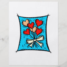 Flower hearts blue back flyers