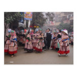 Flower Hmong going to Market Postcard