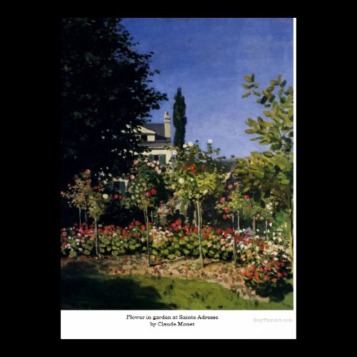 Flower in garden at Sainte Adresse by Claude Monet Poster