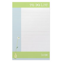Flower in Green To Do List Stationery Paper